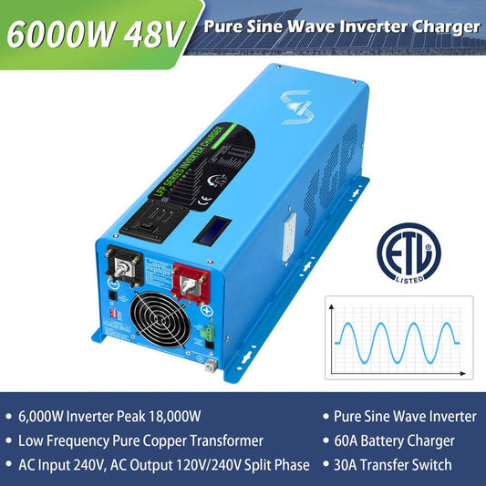 SunGold Power - Low Freqency 6000W -DC48V Inverter (split phase) | SG6K48I