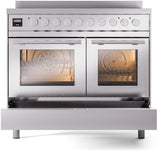 ILVE - 40" Pro Plus II Series Freestanding Electric Induction Range - Double Oven - Viewing Window(s) ILVE - 40" Pro Plus II Series Freestanding Electric Induction Range - Double Oven - Viewing Window(s)