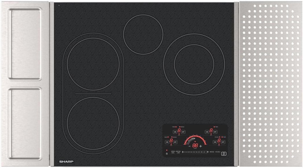 Sharp - 24 in. Drop-In Radiant Cooktop with Side Accessories - SCR2442FB Sharp - 24 in. Drop-In Radiant Cooktop with Side Accessories - SCR2442FB