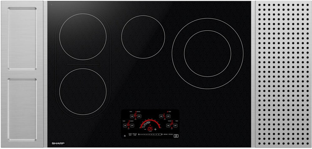 Sharp - 30 in. Drop-In Radiant Cooktop with Side Accessories - SCR3042FB Sharp - 30 in. Drop-In Radiant Cooktop with Side Accessories - SCR3042FB