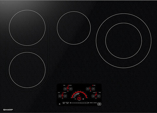 Sharp - 30 in. Drop-In Radiant Cooktop with Side Accessories - SCR3042FB