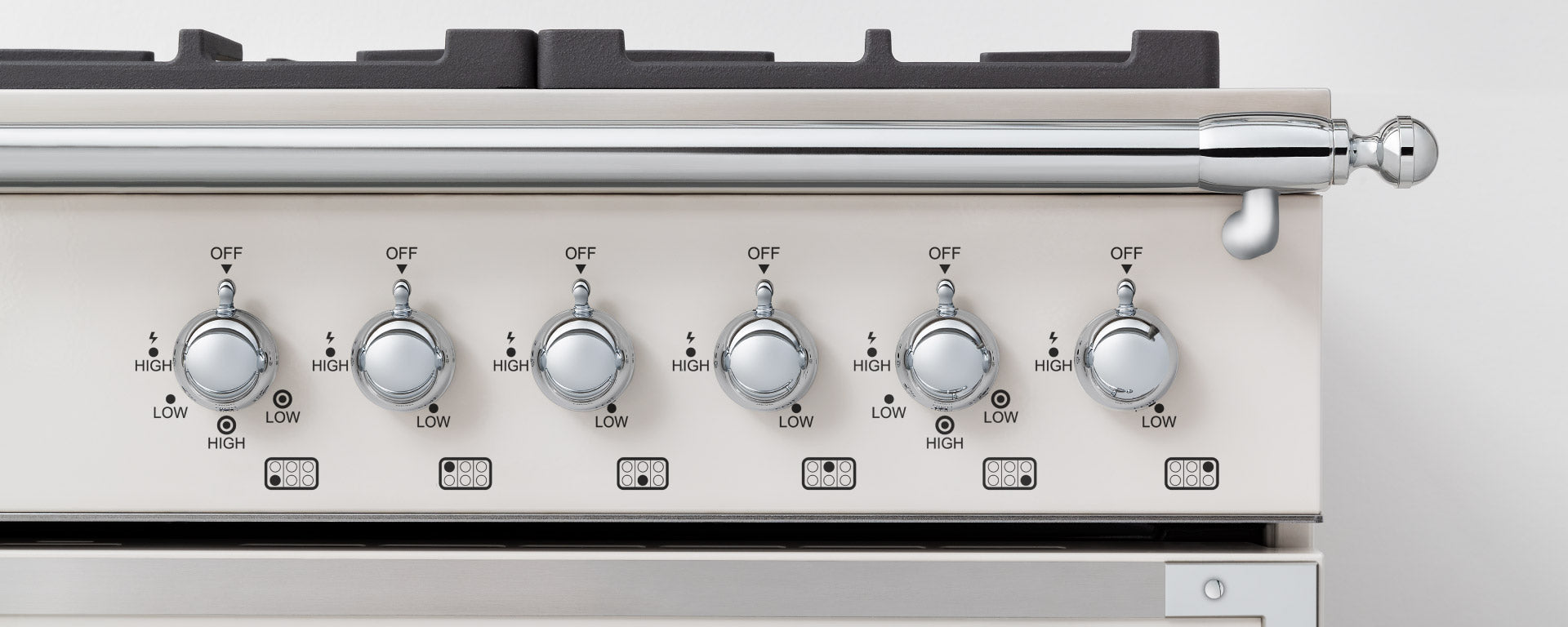 Bertazzoni - 36 inch All Gas Range, 6 Brass Burners and Cast Iron Griddle - HER366BCFGM Bertazzoni - 36 inch All Gas Range, 6 Brass Burners and Cast Iron Griddle - HER366BCFGM