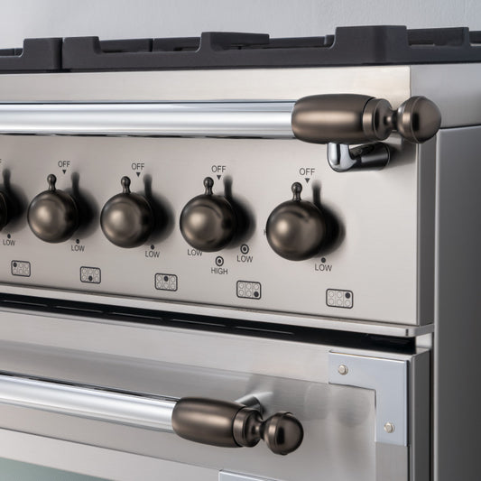 Bertazzoni - 48" Black Nickel décor set for Range and Hood - DSHERTKHSB