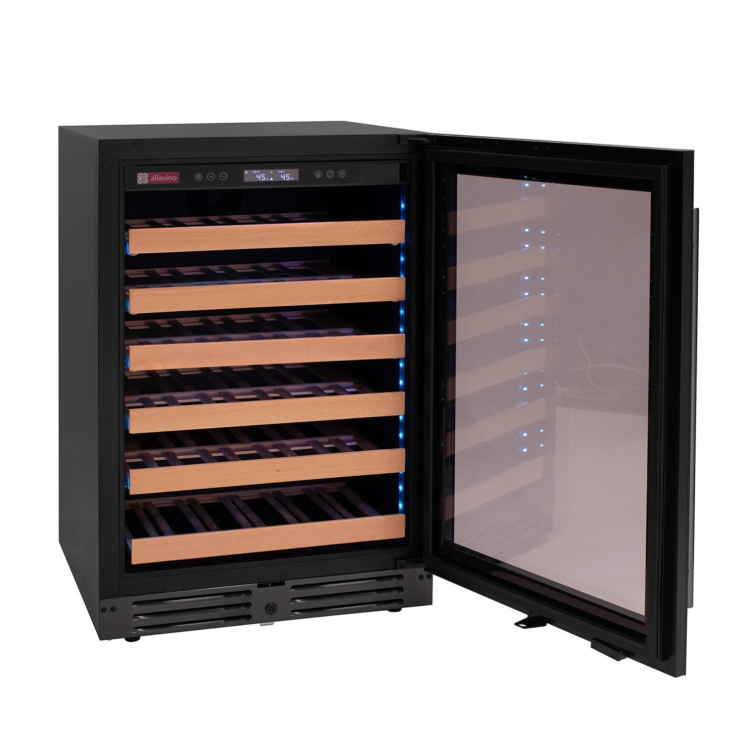 Allavino - Reserva Series 50 Bottle Single Zone Built-in Luxury Wine Refrigerator with Black Glass Door Allavino - Reserva Series 50 Bottle Single Zone Built-in Luxury Wine Refrigerator with Black Glass Door