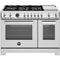 Bertazzoni - Professional Series 48 Inch Freestanding Gas Range with 6 Sealed Burners, 7.1 cu. ft. Total Capacity