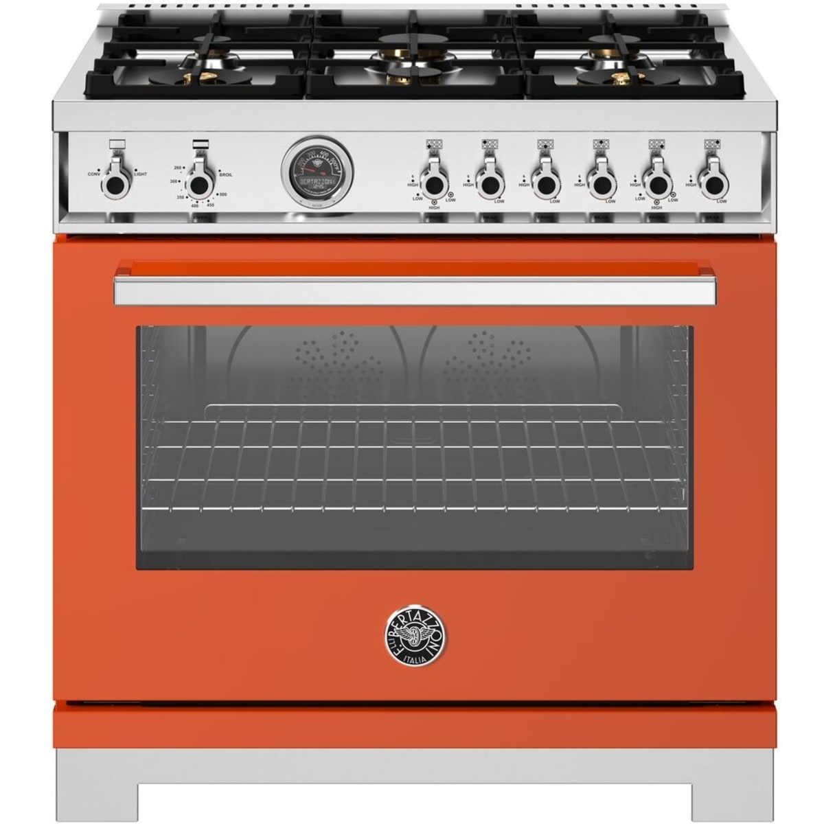 Bertazzoni - Professional Series 36 Inch Freestanding Gas Range with 6 Sealed Burners, 5.9 cu. ft. Oven Capacity Bertazzoni - Professional Series 36 Inch Freestanding Gas Range with 6 Sealed Burners, 5.9 cu. ft. Oven Capacity