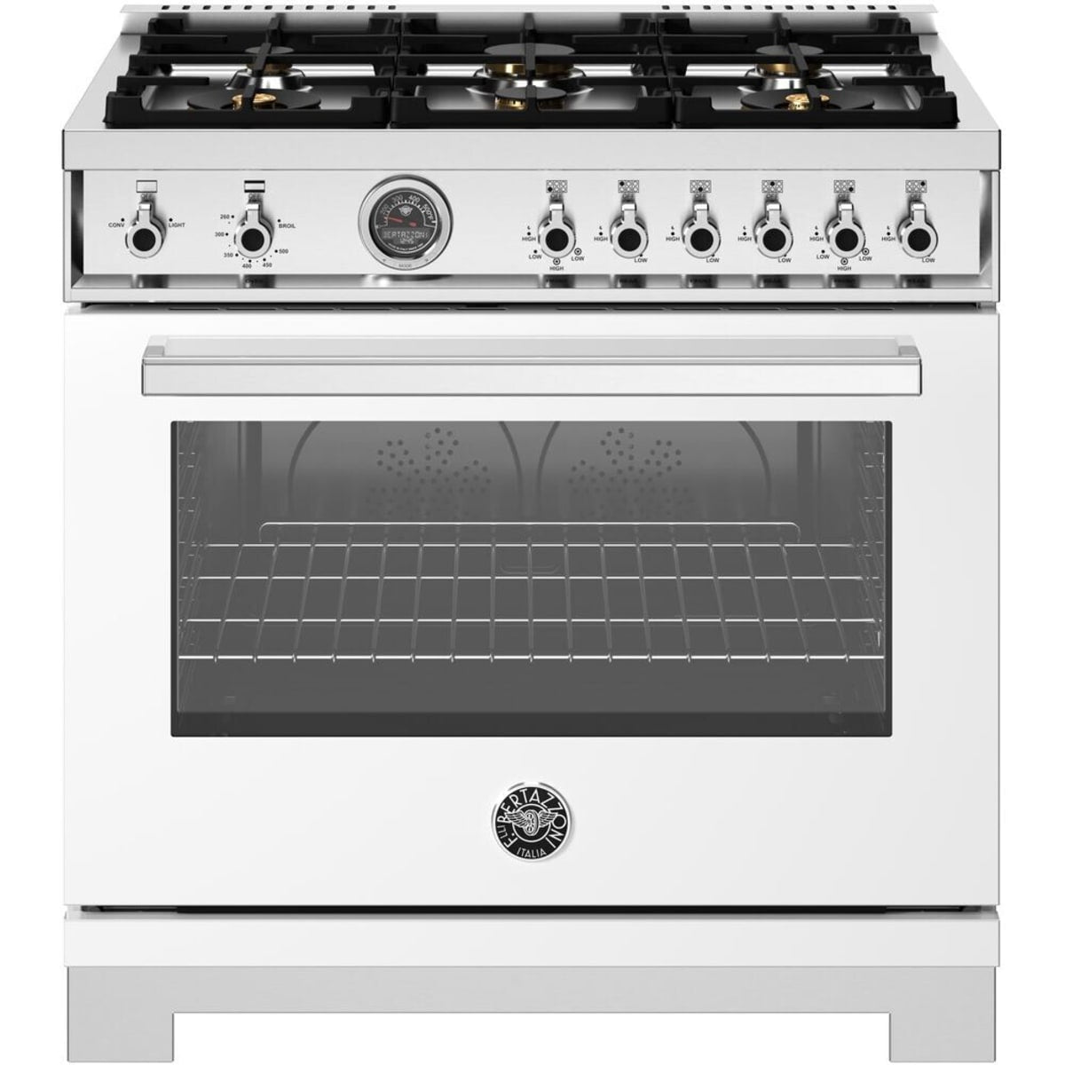 Bertazzoni - Professional Series 36 Inch Freestanding Gas Range with 6 Sealed Burners, 5.9 cu. ft. Oven Capacity Bertazzoni - Professional Series 36 Inch Freestanding Gas Range with 6 Sealed Burners, 5.9 cu. ft. Oven Capacity