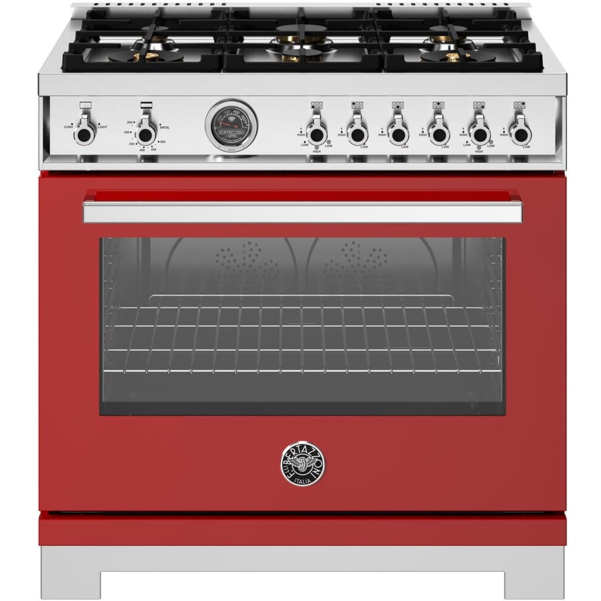 Bertazzoni - Professional Series 36 Inch Freestanding Gas Range with 6 Sealed Burners, 5.9 cu. ft. Oven Capacity Bertazzoni - Professional Series 36 Inch Freestanding Gas Range with 6 Sealed Burners, 5.9 cu. ft. Oven Capacity