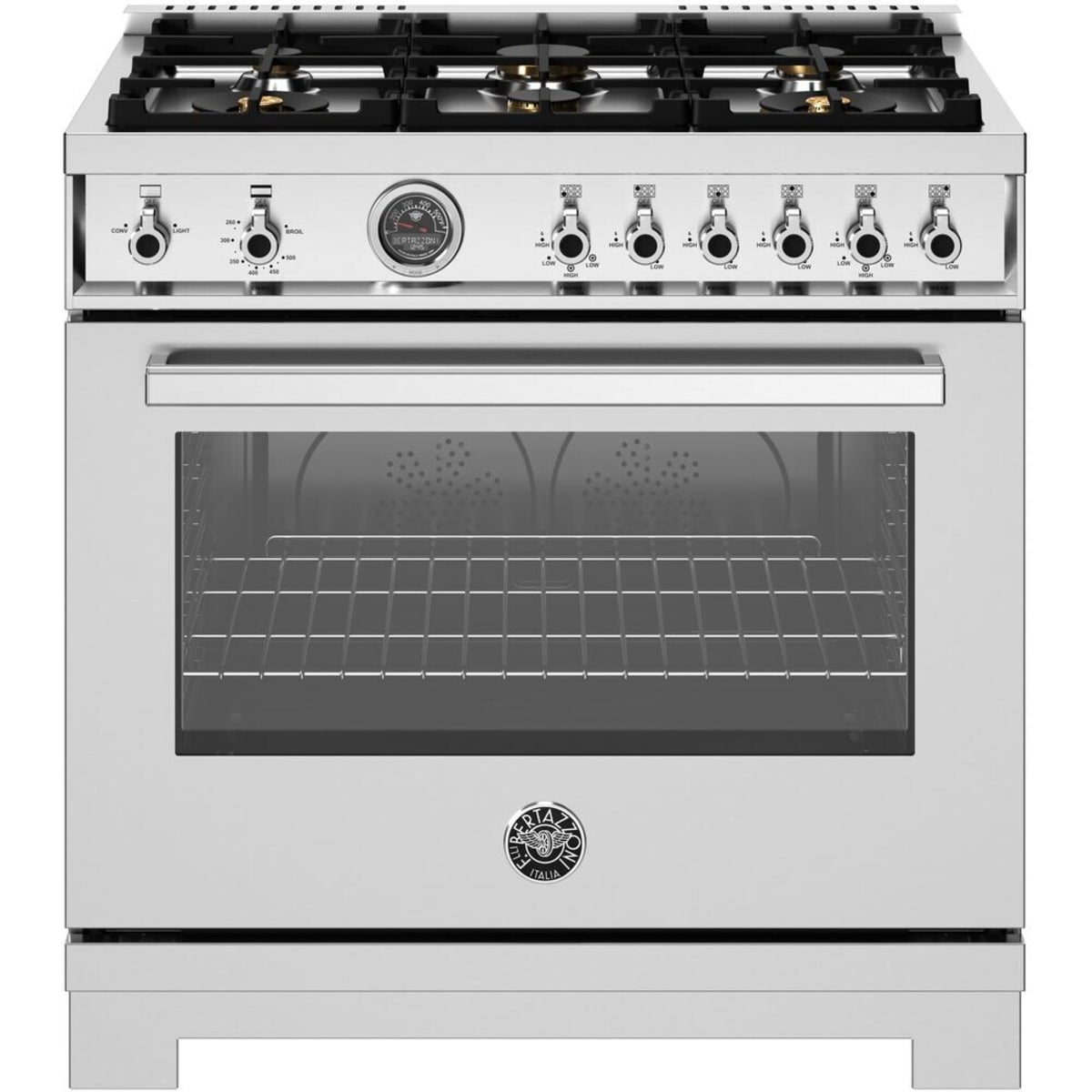 Bertazzoni - Professional Series 36 Inch Freestanding Gas Range with 6 Sealed Burners, 5.9 cu. ft. Oven Capacity Bertazzoni - Professional Series 36 Inch Freestanding Gas Range with 6 Sealed Burners, 5.9 cu. ft. Oven Capacity