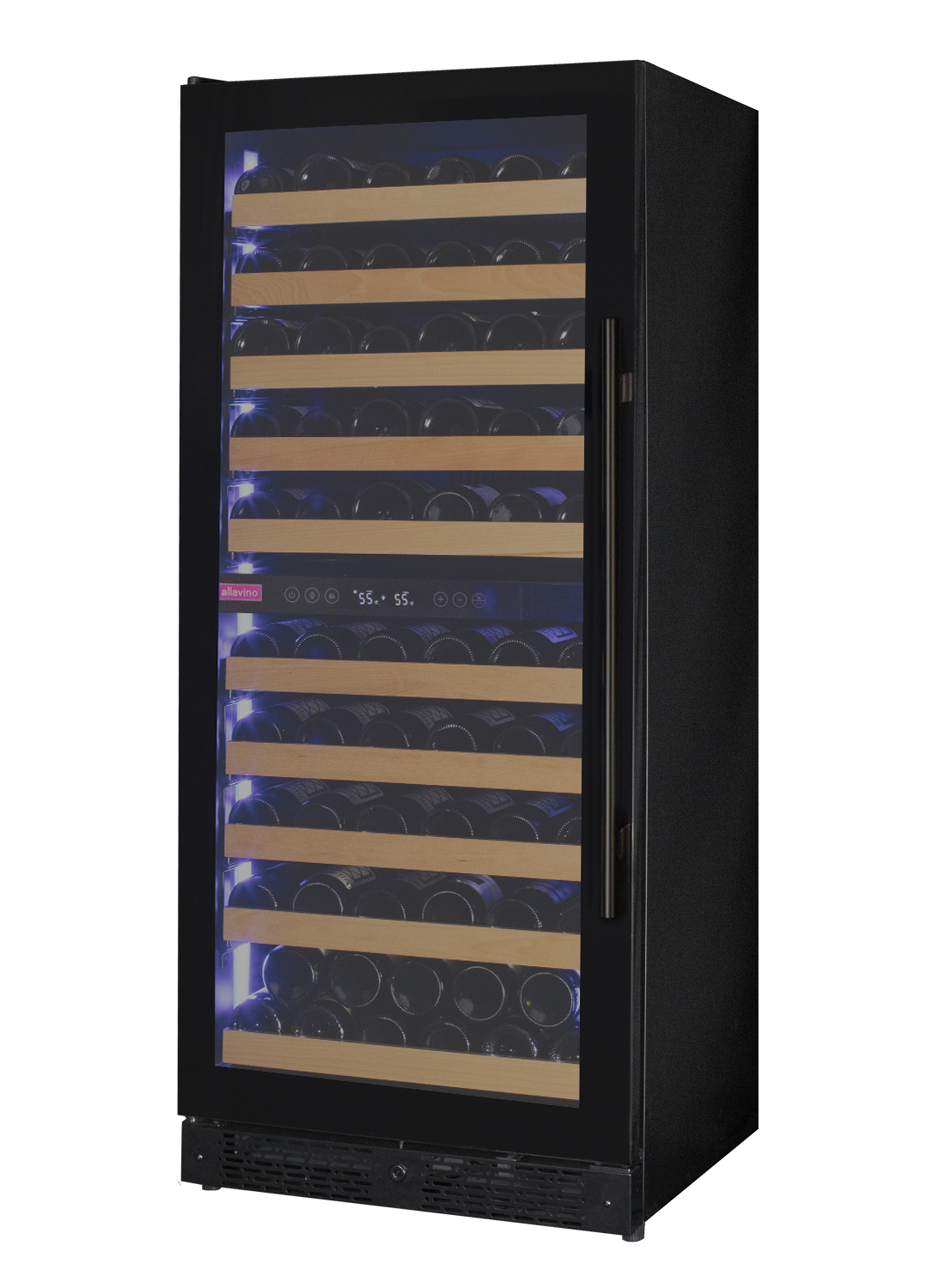 Allavino - Reserva Series 119 Bottle 55" Tall Dual Zone Black Glass Wine Refrigerator Allavino - Reserva Series 119 Bottle 55" Tall Dual Zone Black Glass Wine Refrigerator