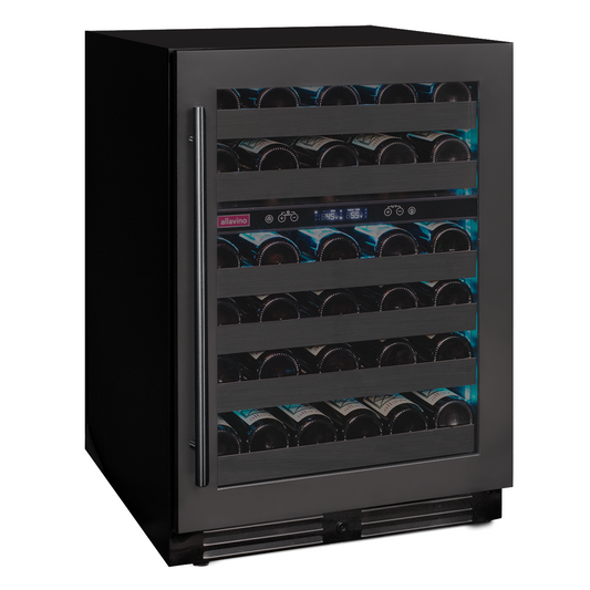 Allavino - Reserva Series 50 Bottle Dual Zone Undercounter Wine Cooler Refrigerator with Black Stainless Steel Door