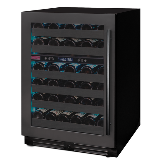 Allavino - Reserva Series 50 Bottle Dual Zone Undercounter Wine Cooler Refrigerator with Black Stainless Steel Door