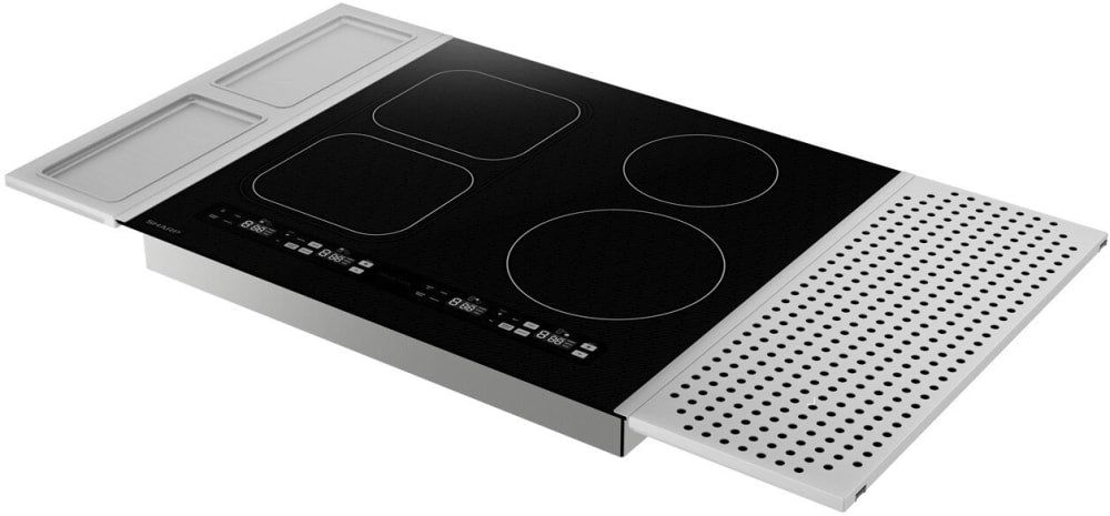 Sharp - 24 in. Induction Cooktop with Side Accessories - SCH2443GB Sharp - 24 in. Induction Cooktop with Side Accessories - SCH2443GB
