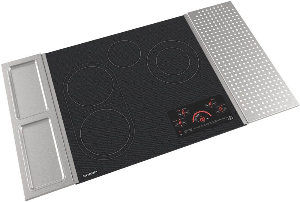 Sharp - 24 in. Drop-In Radiant Cooktop with Side Accessories - SCR2442FB Sharp - 24 in. Drop-In Radiant Cooktop with Side Accessories - SCR2442FB