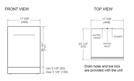 Bertazzoni - 18" Dishwasher Standard Tub with Stainless Steel Panel and Bar Handle - DW18S2IXV