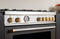 Bertazzoni - 48" Master Series Gas Knob Décor Set - 10 Knobs Gold - DSMASGKSG