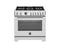 Bertazzoni - 36 inch Dual Fuel Range, 6 Brass Burners and Cast Iron Griddle, Electric Self-Clean Oven - PRO366BCFEPXT