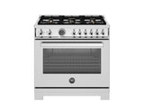 Bertazzoni - 36 inch Dual Fuel Range, 6 Brass Burners and Cast Iron Griddle, Electric Self-Clean Oven - PRO366BCFEPXT Bertazzoni - 36 inch Dual Fuel Range, 6 Brass Burners and Cast Iron Griddle, Electric Self-Clean Oven - PRO366BCFEPXT
