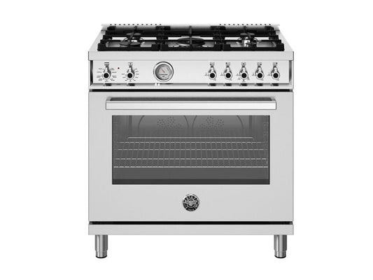 Bertazzoni - 36 inch All Gas Range, 5 Burners - PRO365GASXV