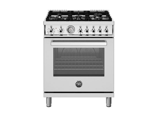 Bertazzoni - 30 inch All Gas Range, 5 Burners - PRO305GASXV