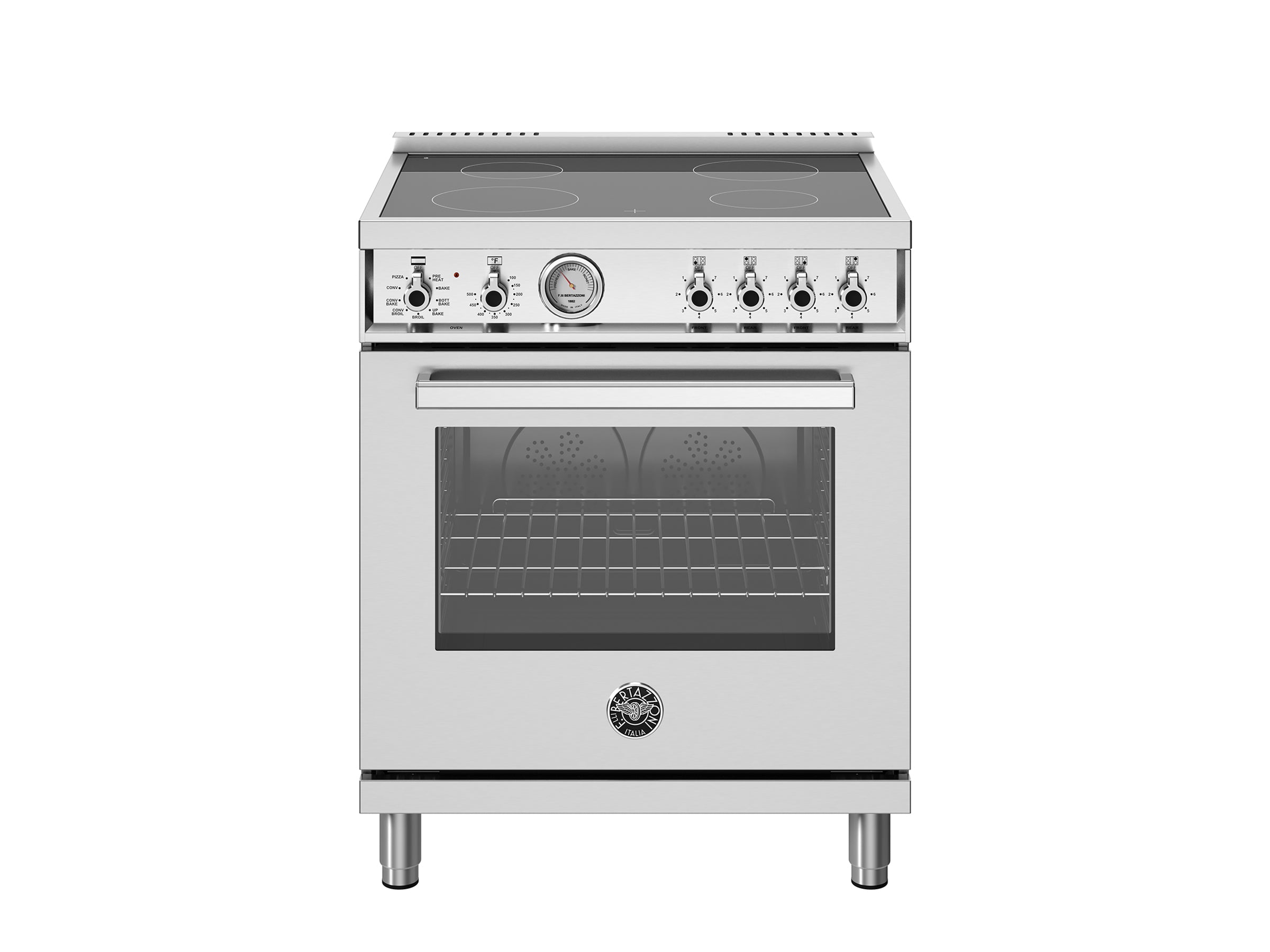 Bertazonni - 30" Electric Range with 4 Ceran Heating Zones Professional Series - Stainless Steel - PRO304CEMXV Bertazonni - 30" Electric Range with 4 Ceran Heating Zones Professional Series - Stainless Steel - PRO304CEMXV