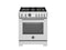 Bertazzoni - 30 inch All Gas Range, 4 Brass Burners - PRO304BFGMXT