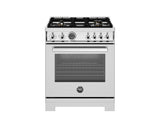 Bertazzoni - 30 inch Dual Fuel Range, 4 Brass Burners, Electric Self-Clean Oven - PRO304BFEPXT Bertazzoni - 30 inch Dual Fuel Range, 4 Brass Burners, Electric Self-Clean Oven - PRO304BFEPXT