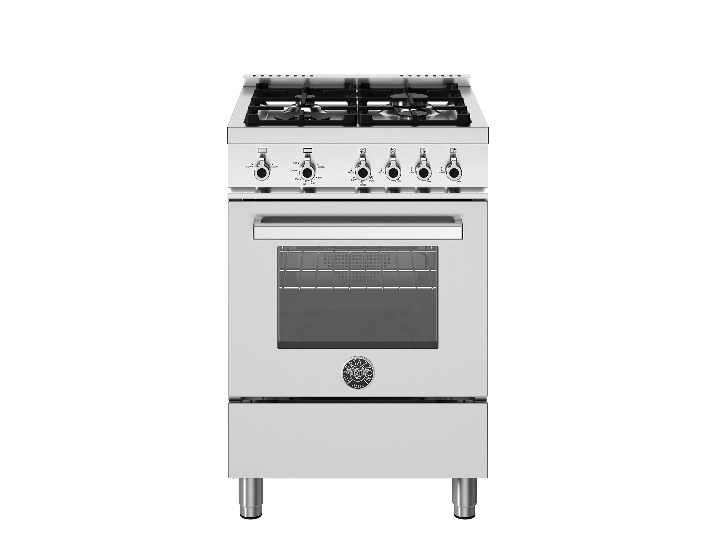 Bertazzoni - Professional Series 24-inch All-Gas Range with 4 Burners - PRO244GASXV Bertazzoni - Professional Series 24-inch All-Gas Range with 4 Burners - PRO244GASXV