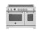 Bertazzoni - 48 inch Induction Range, 6 Heating Zones and Cast Iron Griddle, Electric Self-Clean Oven - MAS486IGFEPXT