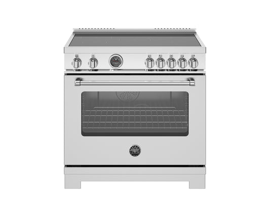 Bertazzoni - 36 inch Induction Range, 5 Heating Zones and Cast Iron Griddle, Electric Self-Clean Oven - MAS365ICFEPX