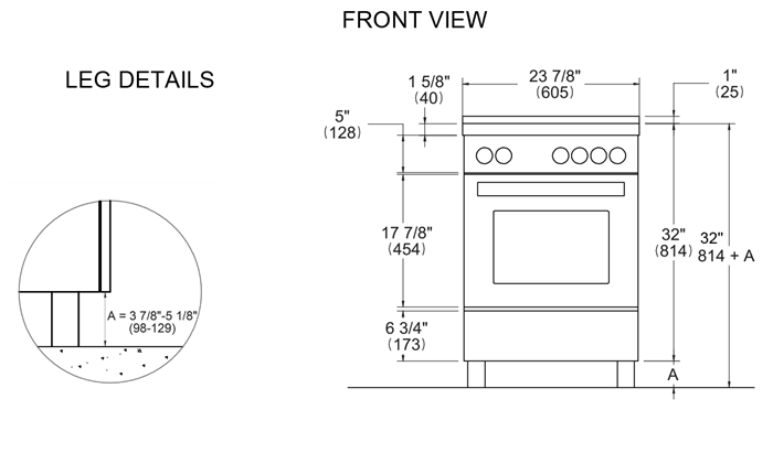 Bertazzoni - 24 inch All Gas Range, 4 Burners - MAS244GAS Bertazzoni - 24 inch All Gas Range, 4 Burners - MAS244GAS