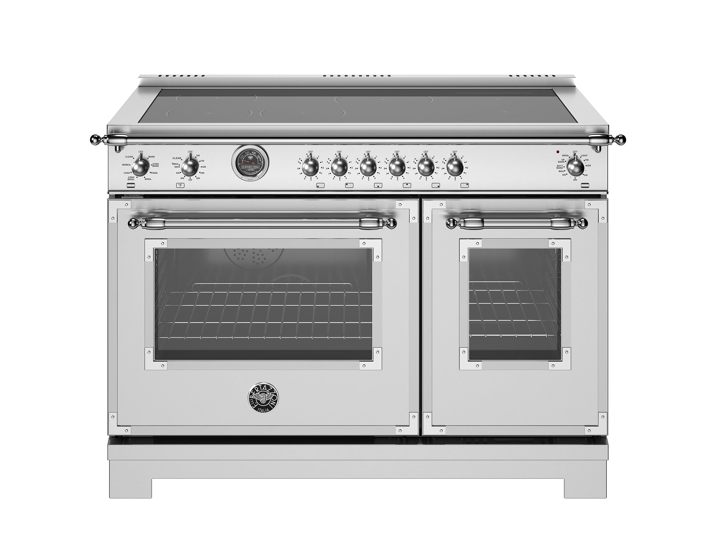 Bertazzoni - 36 inch Induction Range, 6 Heating Zones and Cast Iron Griddle, Electric Self-Clean Oven - HER365ICFEPXT Bertazzoni - 36 inch Induction Range, 6 Heating Zones and Cast Iron Griddle, Electric Self-Clean Oven - HER365ICFEPXT