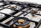 Bertazzoni - 48 inch All-Gas Range 6 Brass Burner and Griddle - HER486BTFGM Bertazzoni - 48 inch All-Gas Range 6 Brass Burner and Griddle - HER486BTFGM