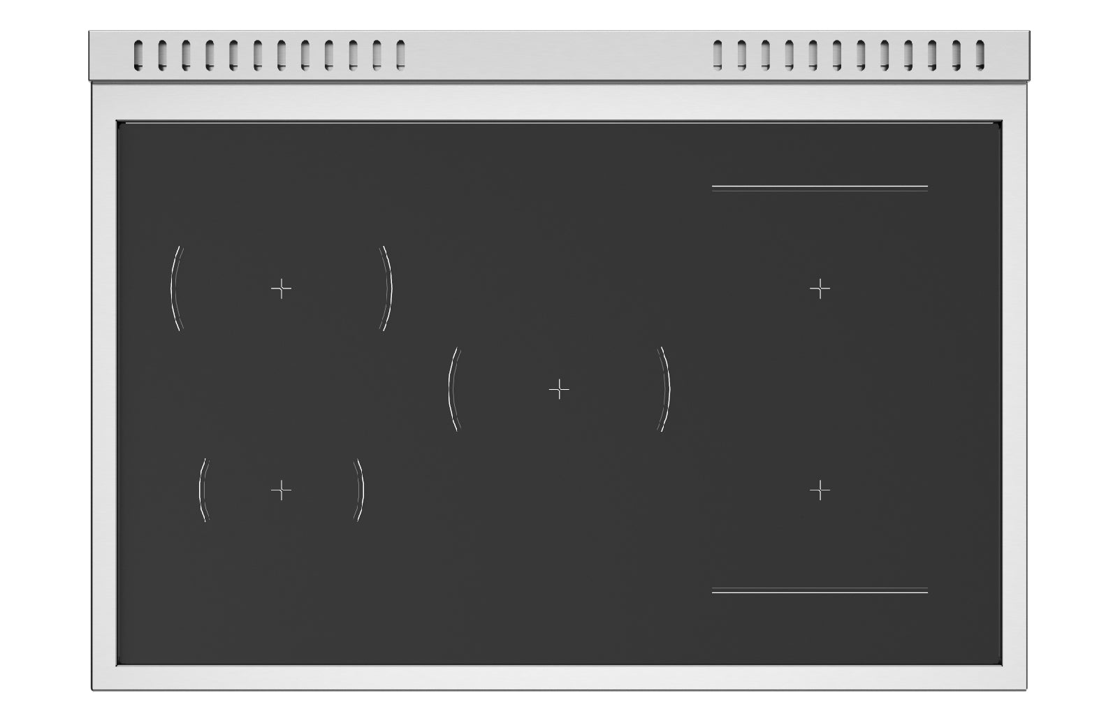 Bertazzoni - 36 inch Induction Range, 5 Heating Zones and Cast Iron Griddle, Electric Self-Clean Oven - MAS365ICFEPX Bertazzoni - 36 inch Induction Range, 5 Heating Zones and Cast Iron Griddle, Electric Self-Clean Oven - MAS365ICFEPX