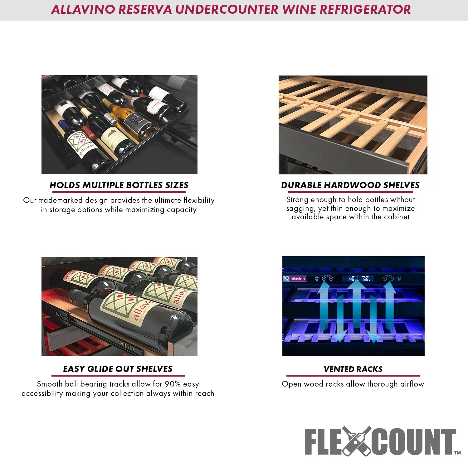 Allavino - Reserva Series 100 Bottle 34" Tall Four Zone Black Stainless Steel Side-by-Side Wine Cooler Refrigerator - BF 2X-BDW5034D-2BS Allavino - Reserva Series 100 Bottle 34" Tall Four Zone Black Stainless Steel Side-by-Side Wine Cooler Refrigerator - BF 2X-BDW5034D-2BS