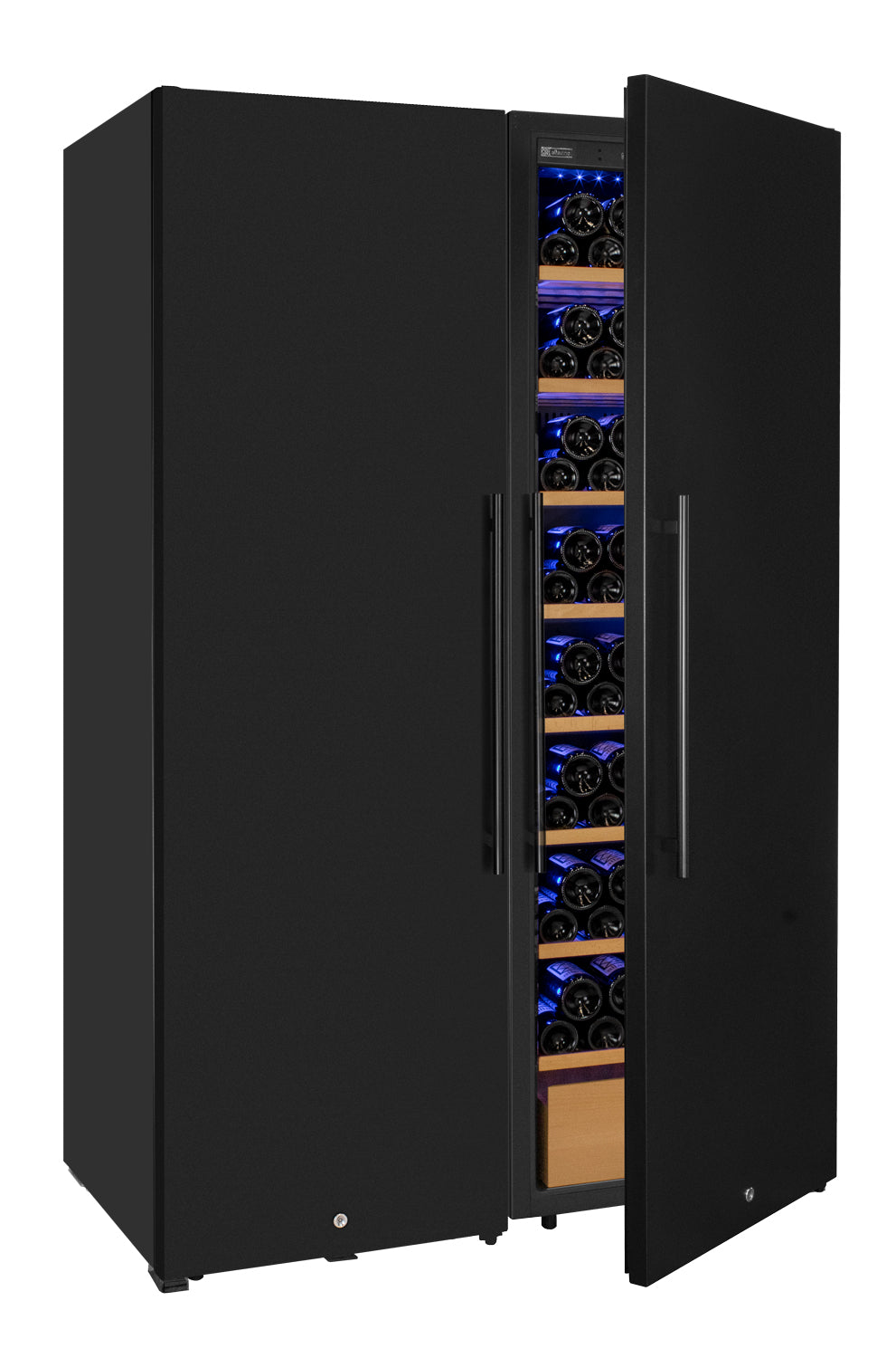 Allavino - 76.5" Tall Side-by-Side Wine Vault with Solid Black Doors - BF 2X-KWR-8185-SD Allavino - 76.5" Tall Side-by-Side Wine Vault with Solid Black Doors - BF 2X-KWR-8185-SD