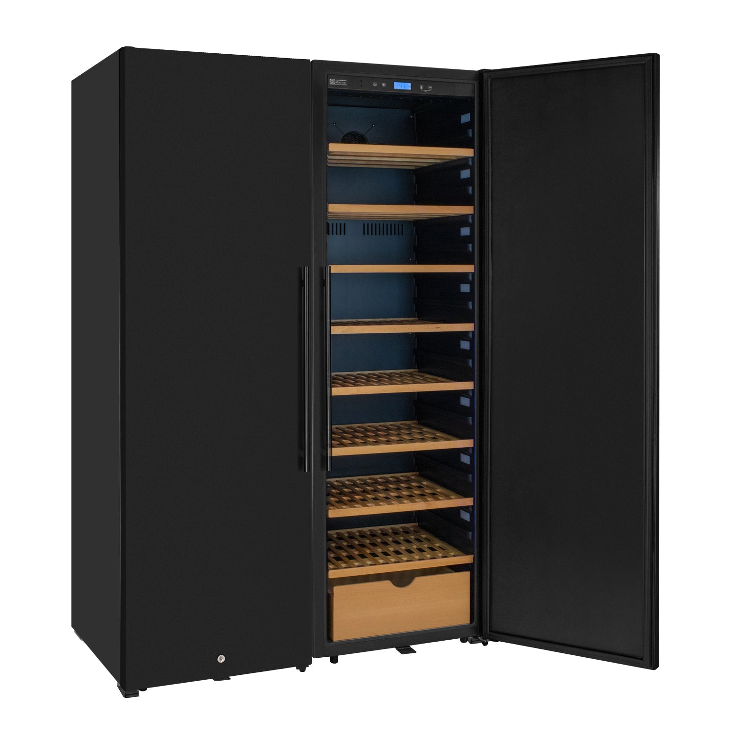 Allavino - 76.5" Tall Side-by-Side Wine Vault with Solid Black Doors - BF 2X-KWR-8185-SD Allavino - 76.5" Tall Side-by-Side Wine Vault with Solid Black Doors - BF 2X-KWR-8185-SD