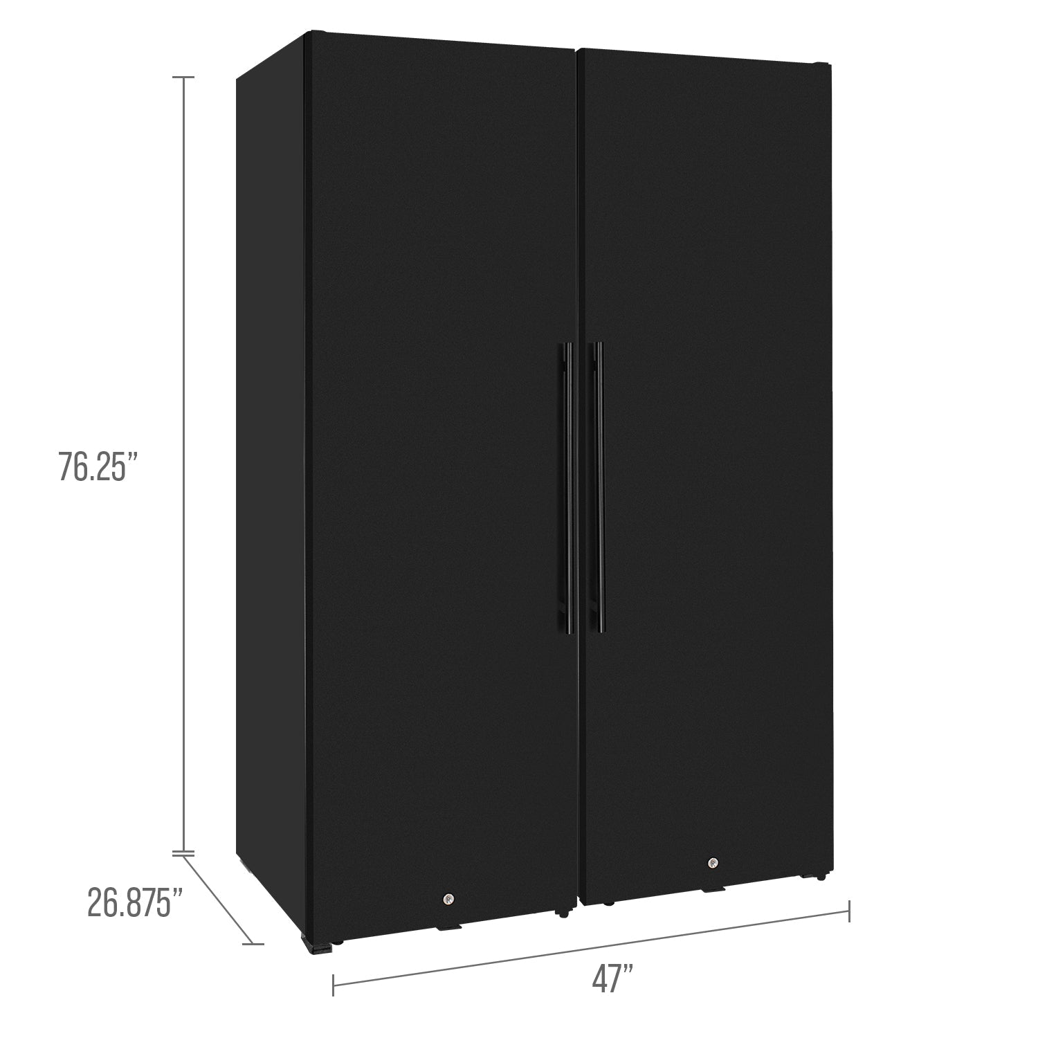 Allavino - 76.5" Tall Side-by-Side Wine Vault with Solid Black Doors - BF 2X-KWR-8185-SD Allavino - 76.5" Tall Side-by-Side Wine Vault with Solid Black Doors - BF 2X-KWR-8185-SD