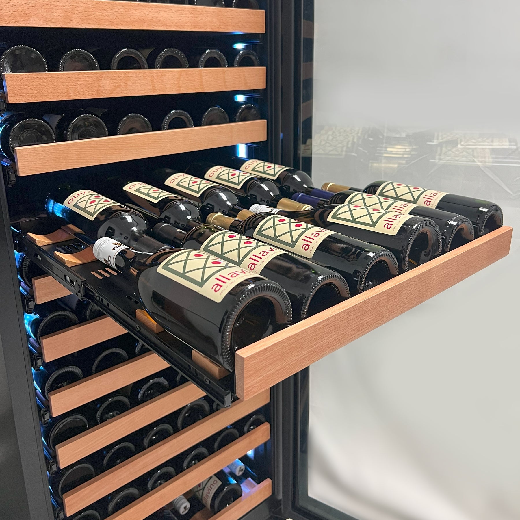 Reserva Series 326 Bottle 71" Tall Dual Zone Stainless Steel Side-by-Side Wine Refrigerator - BF 2X-VSW16371S-1S Reserva Series 326 Bottle 71" Tall Dual Zone Stainless Steel Side-by-Side Wine Refrigerator - BF 2X-VSW16371S-1S