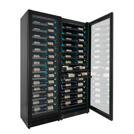 Allavino - Reserva Series 134 Bottle 71" Tall Dual Zone Black Side-by-Side Shallow Wine Refrigerator Console - BF 2X-VSW6771S-1B