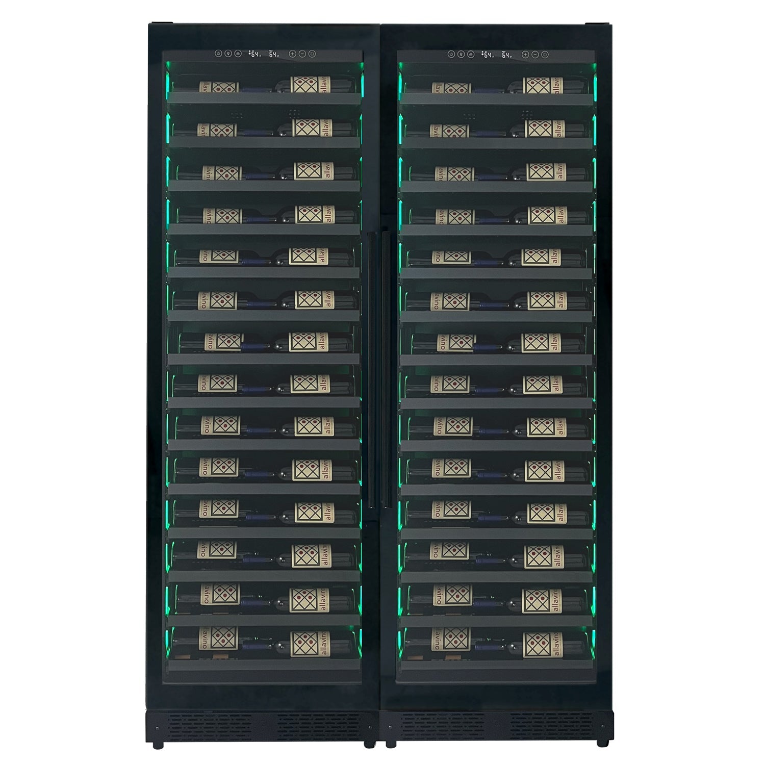 Allavino - Reserva Series 134 Bottle 71" Tall Dual Zone Black Side-by-Side Shallow Wine Refrigerator Console - BF 2X-VSW6771S-1B Allavino - Reserva Series 134 Bottle 71" Tall Dual Zone Black Side-by-Side Shallow Wine Refrigerator Console - BF 2X-VSW6771S-1B