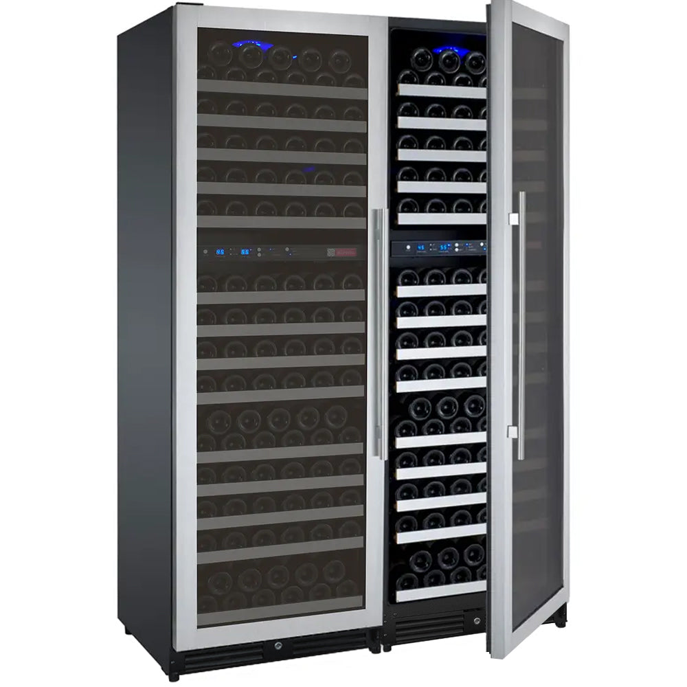 Allavino - 47" Wide FlexCount II Tru-Vino 344 Bottle Four-Zone Stainless Steel Side-by-Side Wine Refrigerator - BF 2X-VSWR172-2S20 Allavino - 47" Wide FlexCount II Tru-Vino 344 Bottle Four-Zone Stainless Steel Side-by-Side Wine Refrigerator - BF 2X-VSWR172-2S20