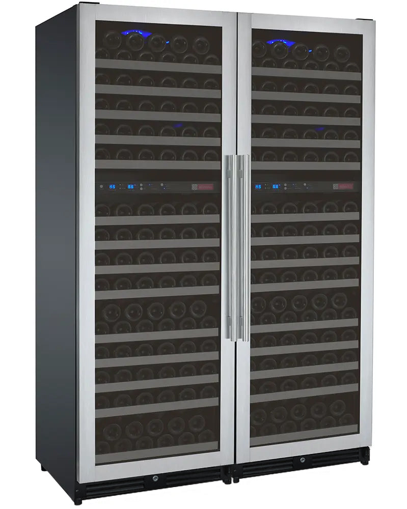 Allavino - 47" Wide FlexCount II Tru-Vino 344 Bottle Four-Zone Stainless Steel Side-by-Side Wine Refrigerator - BF 2X-VSWR172-2S20 Allavino - 47" Wide FlexCount II Tru-Vino 344 Bottle Four-Zone Stainless Steel Side-by-Side Wine Refrigerator - BF 2X-VSWR172-2S20