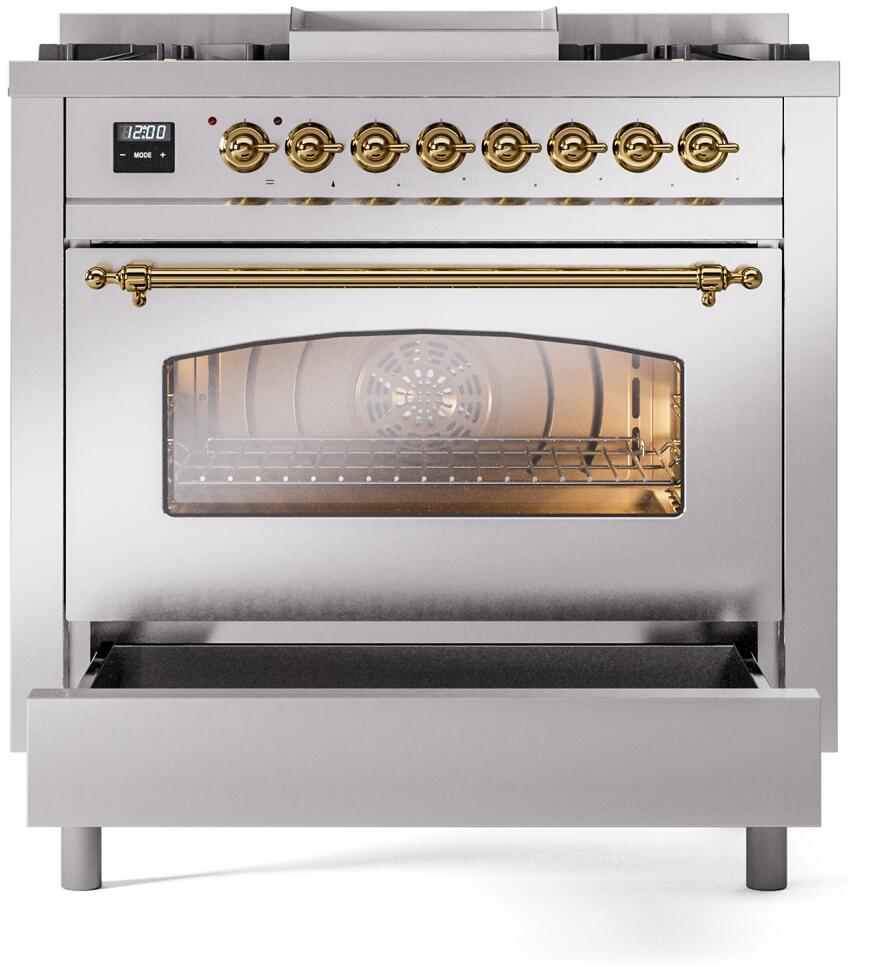 ILVE - 36" Nostalgie II Series Freestanding Dual Fuel Range - Griddle - Liquid Propane ILVE - 36" Nostalgie II Series Freestanding Dual Fuel Range - Griddle - Liquid Propane