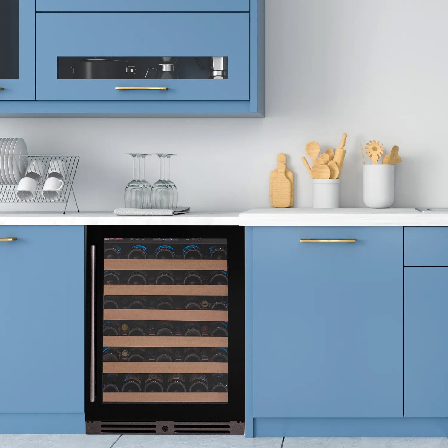 Allavino - Reserva Series 50 Bottle Single Zone Built-in Luxury Wine Refrigerator with Black Glass Door Allavino - Reserva Series 50 Bottle Single Zone Built-in Luxury Wine Refrigerator with Black Glass Door