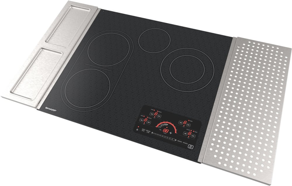 Sharp - 24 in. Drop-In Radiant Cooktop with Side Accessories - SCR2442FB Sharp - 24 in. Drop-In Radiant Cooktop with Side Accessories - SCR2442FB