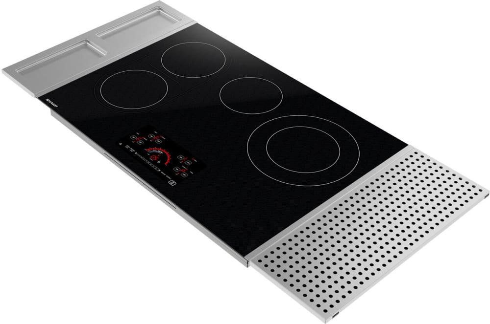 Sharp - 30 in. Drop-In Radiant Cooktop with Side Accessories - SCR3042FB Sharp - 30 in. Drop-In Radiant Cooktop with Side Accessories - SCR3042FB