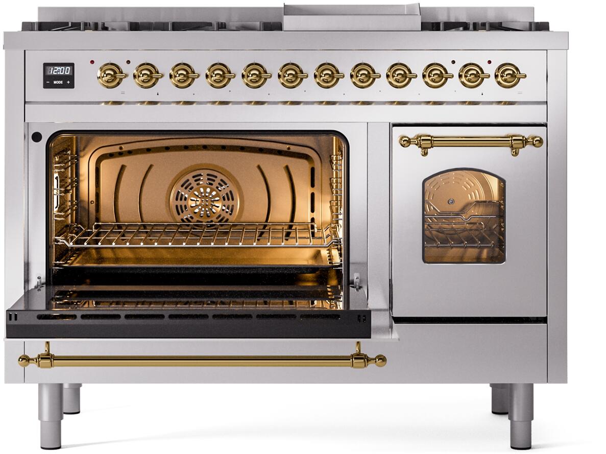 ILVE - 48" Nostalgie II Series Freestanding Dual Fuel Range - Double Oven - Griddle - Liquid Propane ILVE - 48" Nostalgie II Series Freestanding Dual Fuel Range - Double Oven - Griddle - Liquid Propane