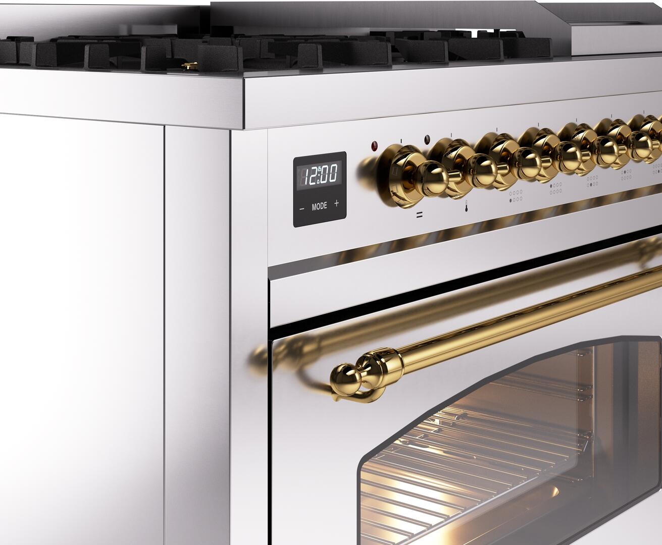 ILVE - 48" Nostalgie II Series Freestanding Dual Fuel Range - Double Oven - Griddle - Liquid Propane ILVE - 48" Nostalgie II Series Freestanding Dual Fuel Range - Double Oven - Griddle - Liquid Propane