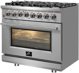 Forno - Massimo 36-Inch Dual Fuel Range in Stainless Steel - FFSGS6125-36 Forno - Massimo 36-Inch Dual Fuel Range in Stainless Steel - FFSGS6125-36